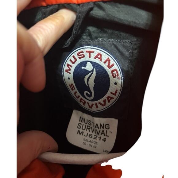 Mustang Survival Flotation Jacket Coast Guard Coat Orange MJ6214 Men's XL - Picture 10 of 14